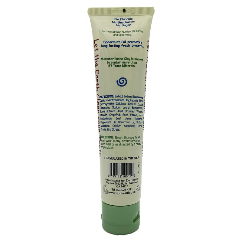 Claybrite Original Toothpaste Zion Health 3.2 oz Paste