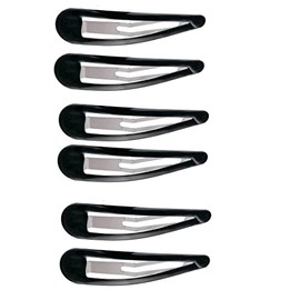 Mytoptrendz® 6 Pcs Medium Snap Hair Clip Epoxy Bendy Hair Grip Girls Hair Accessories (5cm-Black-)