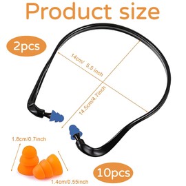 Pack of 2 ear protectors, ear protection bars, hearing protection, including 5 pairs of replacement earplugs, comfortable to wear, suitable for use during sleep