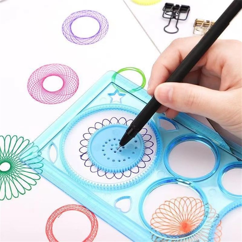 EYAKEG 1 Pcs Transparent Blue Plastic Washable Drawing Painting Graphics