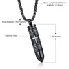 Stainless Steel Urn Necklace For Ashes Bullet Shaped Cremation Urn