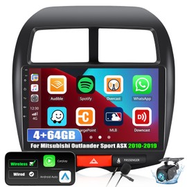 [4+64G]Android 13 Car Stereo for Mitsubishi Outlander Sport ASX 2010-2019 with Wireless Carplay&Android Auto,10.1 Inch Car Radio with Mirror Link Bluetooth FM/RDS WiFi GPS EQ DSP SWC+AHD Backup Camera