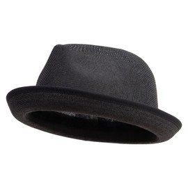 e4Hats.com Big Size Blocked Upbrim Fedora - Black XL-2XL