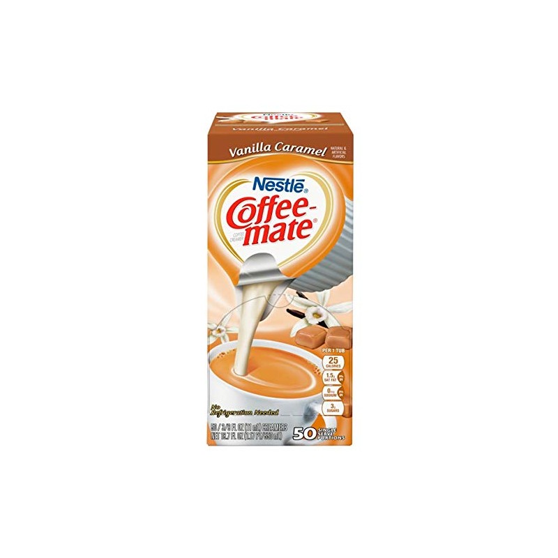 Coffee mate Liquid .375 oz Creamer Singles Vanilla Caramel 50