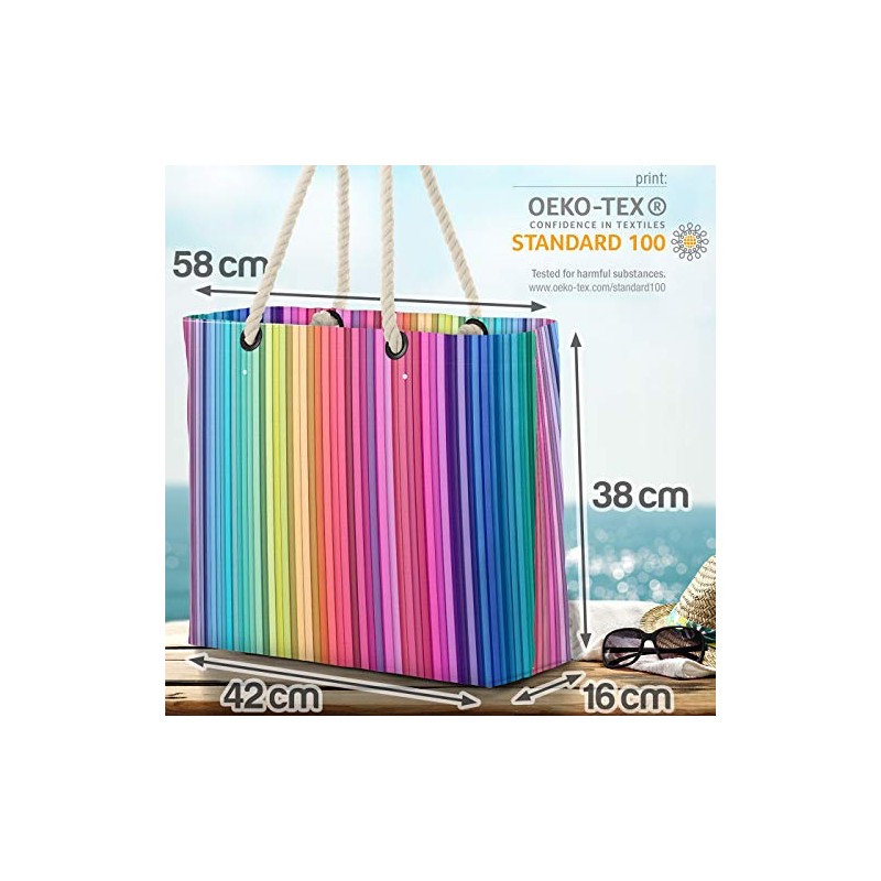 VOID Colour Stripes Beach Bag Shopper 58 x 38 x