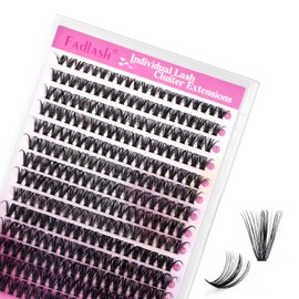 FADLASH Lash Clusters 40D Eyelash Extensions 8-16mm Individual Cluster Lashes D Curl DIY Lash Extension Clusters Eyelash Clusters Soft Volume at Home (40D-07D Mi8-16)