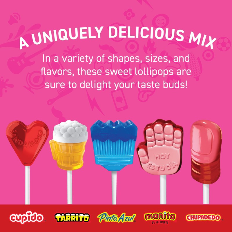 Vero Mix Banda Dulce Assorted Sweet Lollipops, Artificially Flavored, 1