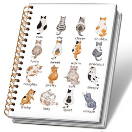 LIANGW Cat Notebook Journal, Cat Office Supplies Notebooks for School, Cat Lover Gifts for Women Men, Cat Gifts for Girls, Cat Notepad 5.5x8.3 Inch