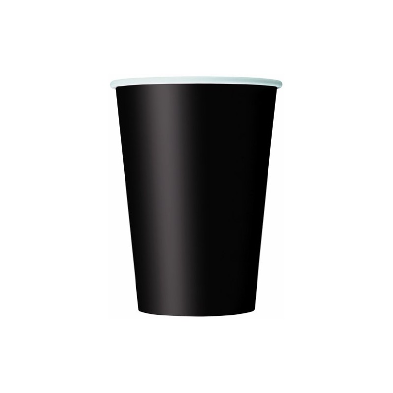 Solid Black Paper Cups - 12 oz (Pack of 10)