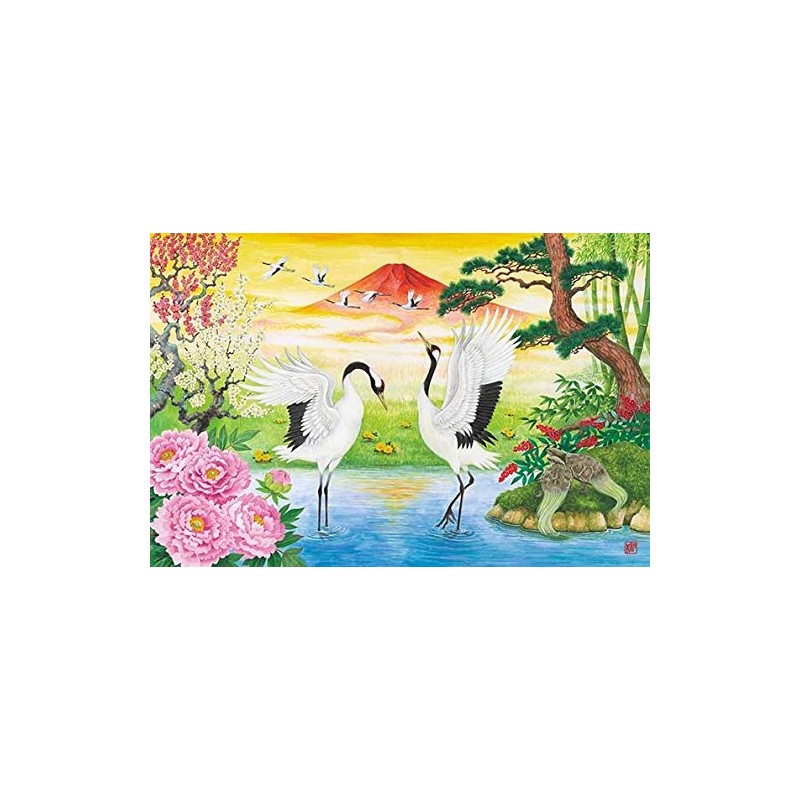 1000ピース ジグソーパズル 開運 夫婦鶴(50x75cm)