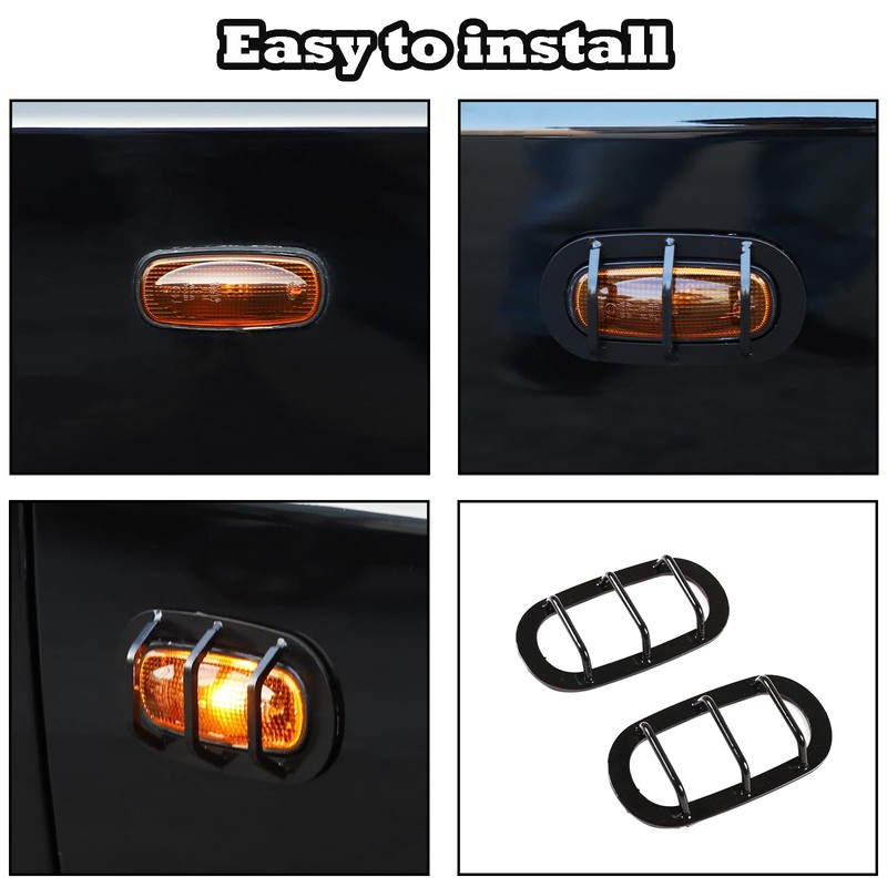 Heutamo Front Fender Side Marker Light Covers Guard Trims Compatible