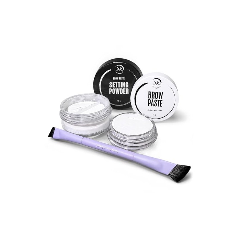 Ink Permanent Eyebrow Mapping Kit - With Setting Powder, Brush,