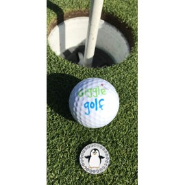 Giggle Golf Bling Penguin Golf Ball Marker with an Igloo Hat Clip