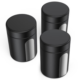 Glass Storage Jar (6 oz), 3 Pack Premium Smell Proof Visual Container with Child Resistant Cap, Small Waterproof Bottle Multipurpose Container for Coffee Teas Herbs Spices(180ml)