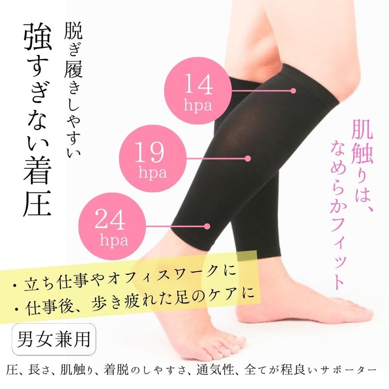 ふくらはぎサポーター メンズ レディース ふくらはぎ用 強すぎない 段階着圧 加圧 立ち仕事 スポーツ 左右セット