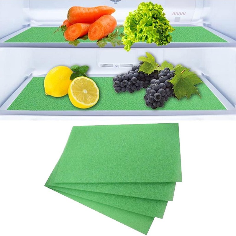 Zodazoqa 6Pcs Breathable Refrigerator Liners, Washable Reusable, Green