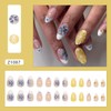 Summer Vibes Press on Nails Short Almond Fake Nails with