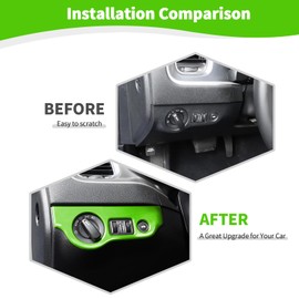 RT-TCZ for Challenger Headlight Switch Panel Trim Cover for Dodge Challenger 2015 up for Charger 2010 up Green Interior Accessories 1pcs