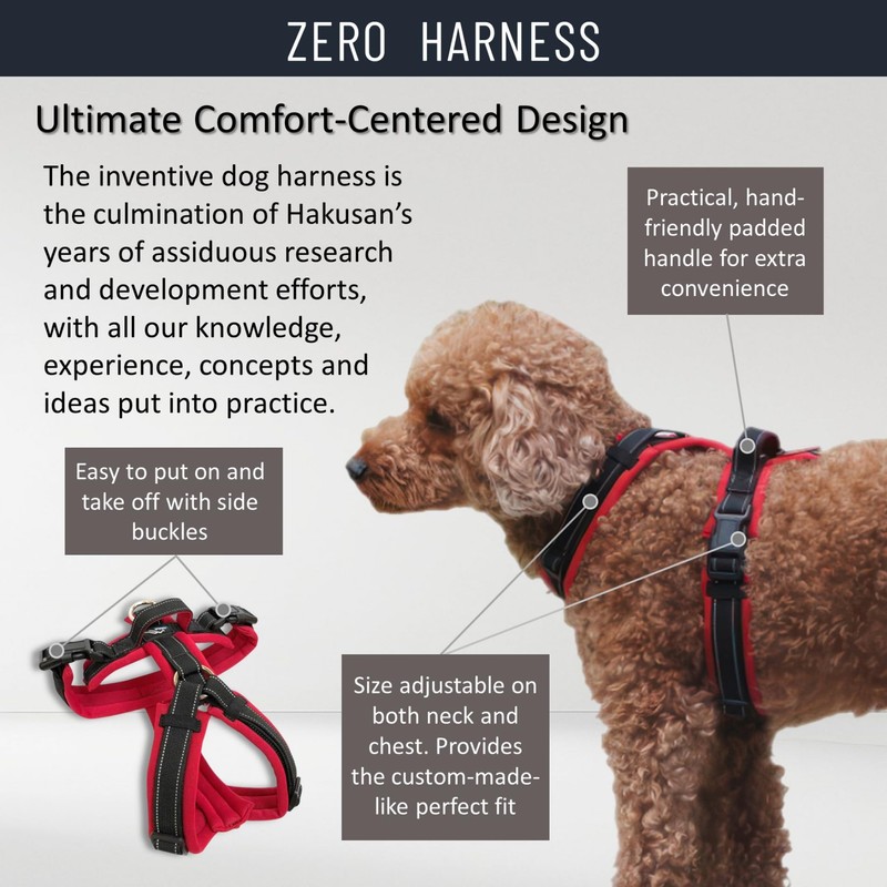 Hakusan Zero Harness, Burden Reduction, Dog Harness, Adjustable Size, Easy