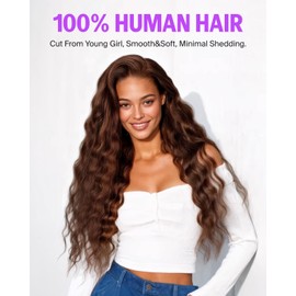 Megalook hair Chocolate Brown Loose Deep Wave Lace Front Wigs Human Hair Glueless Wear and Go 230% Density 13X6 HD Lace Frontal Wigs Human Hair Pre Plucked with Natural Hairline 20 Inch