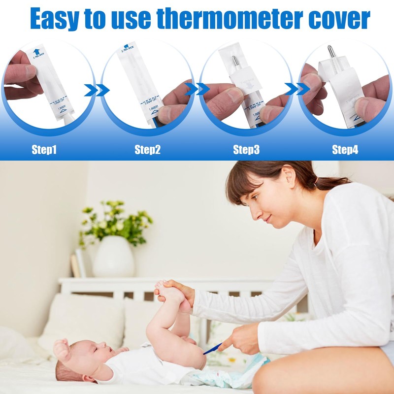Digital Thermometer Probe Covers, 200 Pcs Disposable Thermometer Covers, Universal