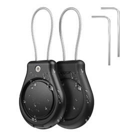 Airtag Holder IP68 Waterproof Suitable for Suitcases, Backpacks and Pets (2 Black)