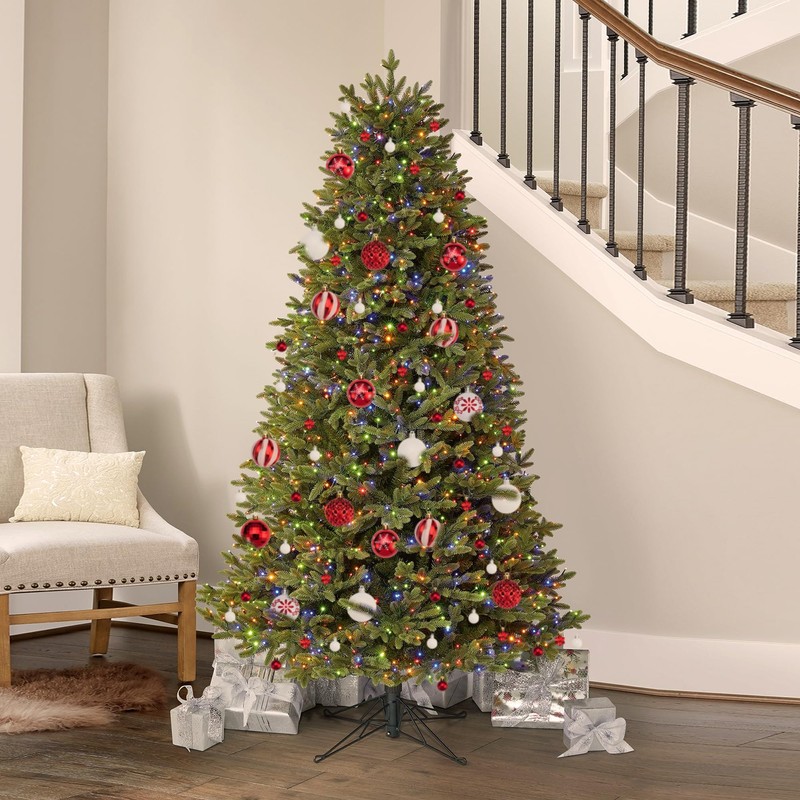 44 Pcs Christmas Tree Baubles White and Red Christmas Tree