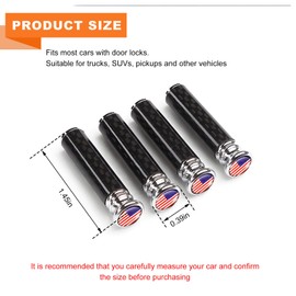 Wevdn 4 PCS Car Door Lock Knobs, Carbon Fiber Metal Automotive Door Lock Pin Covers, Universal Door Lock Pull Knob Control Post Pin Trim, Interior Decoration Car Accessories (Colorful)