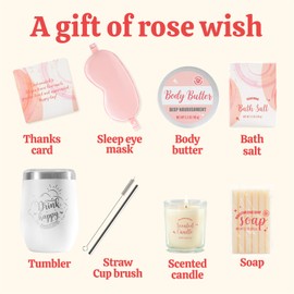 Rose 8Pcs Spa Set Gifts for Women，Bath and Body Womens Gift Set