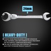 LOSCHEN 1PC 24mm Open Flex-Head Ratcheting Wrench, Metric Ratcheting Spanner