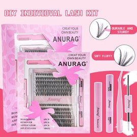 ANURAG Eyelash Bundle 9-17mm Eyelash Bundle Extensions 30+40D Thick Volume Individual Eyelash D Curl Eyelash Bundle 240pcs DIY Eyelash Extensions,Applicator Tool,Super Keeps Eyelash Bundle Bonded and Sealed,Removes AdhesiveEasy to Use at Home - Specifica