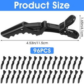 Hair Clips for Women 96 Pcs, Alligator Hair Clip for Styling Sectioning Plastic Gator Salon Hair Clip, Professional Alligator Clip with Wide Teeth ＆ Double-hinged Design