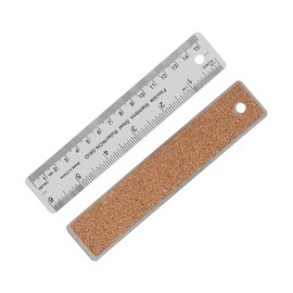 Smgda Stainless Steel Ruler, 5.9 inches (15 cm), Cork Base, Anti-Slip, Multi-purpose, For DIY, Woodworking, Drafting (5.9 inches (15 cm)