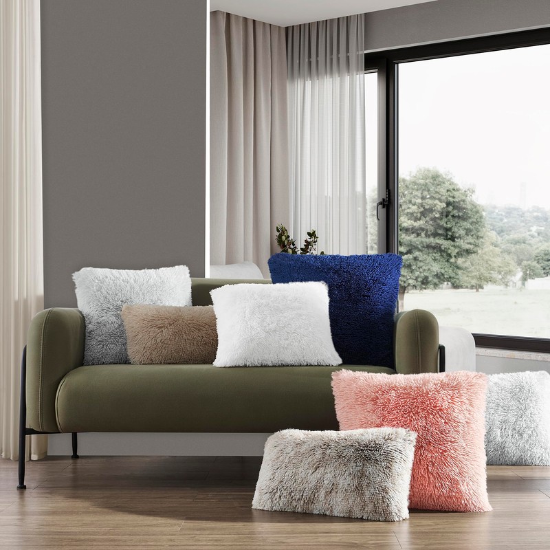 NordECO HOME Decorative Cushion Covers, Cuddly, Fluffy, Soft, Plush, Artificial