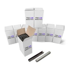 Heavy Duty Staples for Hummer Tacker HT-9-11, 3/8" x 3/8" x 0.04" (10 Boxes, 50000 pcs) - Non-Rusting Stainless Steel Staples - for Wood and etc.- Box of Zinc-Plated Steel Staples by IDL Packaging
