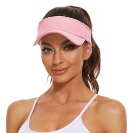 Komorebi Pink Visors for Women Adjustable Sun Visors with UV Protection Tennis Sports Visor Hats Adjustable Running Cap Pink One Size