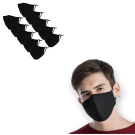 BNM Health Multi Color - Vent Mask - Reusable Face Cover - Face Mask - Personal Care Gifts - Filtered Face Mask (10 Black (Without vent))