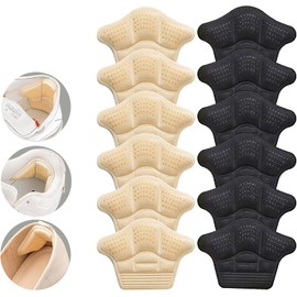12PCS Plantillas Para Zapatos, Almohadillas de Talón para Zapatos Sueltos, Plantillas para Zapatos Tacones Protector, Talonera autoadhesiva, Adecuado para calzado deportivo de hombre y mujer, zapatos de cuero, tacones altos, etc.