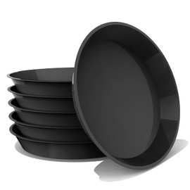 DUNPUTE 6 Pack Plant Saucer 12 14 16 18 20 22 Inch Plastic Plant Tray, Sturdy and Durable Flower Pot Container Accessories Plant Pot Saucers for Indoor and Outdoor (16 Inch, Black)