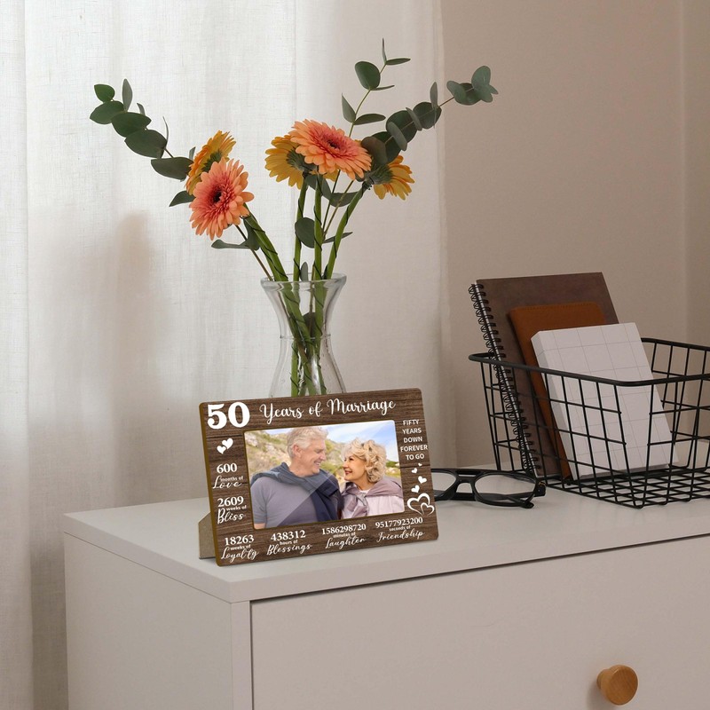 50th Wedding Anniversary Picture Frame, 50 Years Of Marriage Gifts