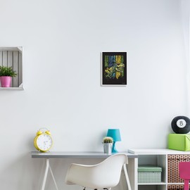 Stupell Industries Dinosaur T-Rex Illustration Framed Giclee Art by Nidhi Wadhwa