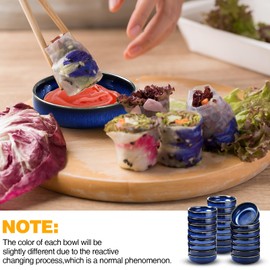 Roshtia 30 Pieces Ceramic Soy Sauce Dish 3.5 Inch Porcelain Dipping Bowls 3oz Multipurpose Small Bowl Mini Serving Dinnerware for Pinch Seasoning Appetizer Soy Sushi(Blue)