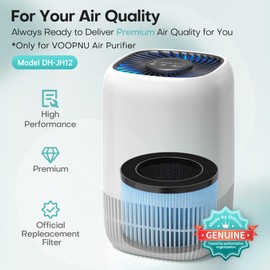 VOOPNU 2-Pack JH12 Replacement Filter, 4-Stage High Efficiency&Activated Carbon, for up to 99.97% of Pet Hair, Smoke, Harmful Particles and Common Household Pollutants, Stander Version, Blue