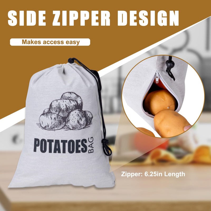 TOGETRUE Potato Onion Storage Bag, Fabric Onion and Potatoes Storage