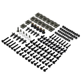NICECNC 195PCS Fairing Bolt Kit Body Screws Compatible with Ducati 848 1098 1098R 1098S 1198 899 Panigale 749 999 959 Corse,Honda CBR 1000RR 600RR,Yamaha,Kawasaki KLR650 Ninja,Suzuki,Black
