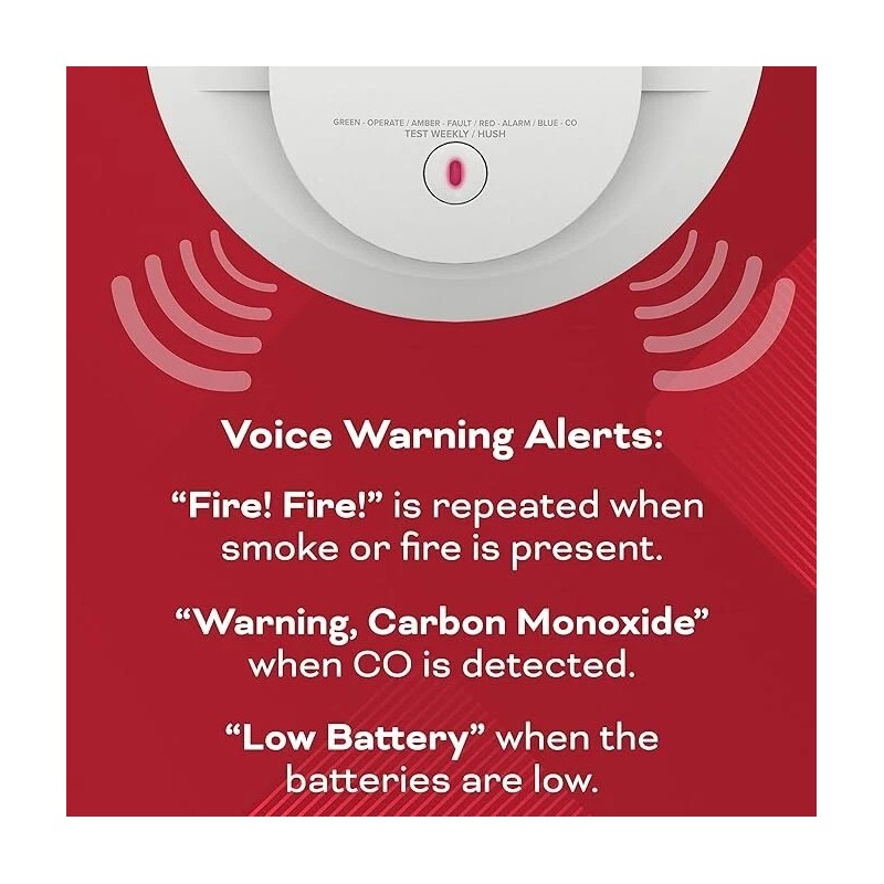 Kidde Smoke + Carbon Monoxide Alarm 900-CUDR-V Battery Operated Wireless