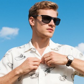 SKYFUEN Polarized Bifocal Reading Sunglasses Men, Light Build-In Sun Readers with Spring Hinge, Fishing/Driving, Anti UV/glare, 3.0x