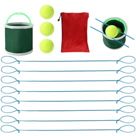 Lyreh Team Building Game Set, Durable 8 Ropes & 3 Balls with Bucket Outdoor Team Building Activity Survivor Race Game Set Suitable for Family Camping Activity Group Party