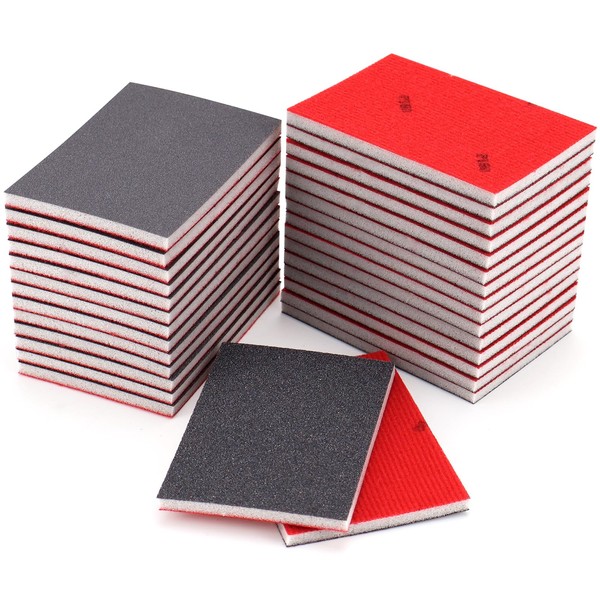 30 Stück Schleifschwämme, 180-3000Körnung,Flexibles Nass-Trocken-Schleifpapier, Handschleifblöcke,Schleifpads für Holz,Trockenbau,Metall,Farbe, Autokarosseriereparatur