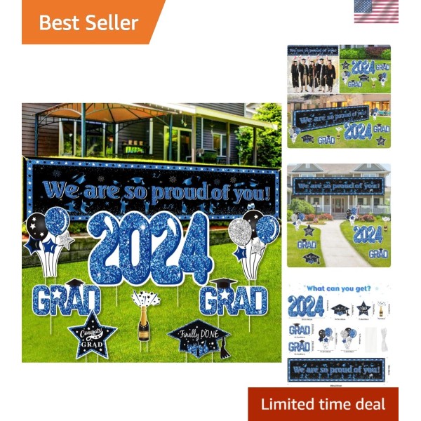 Large Graduation Decorations Class of 2024 Yard Sign - 8Pcs